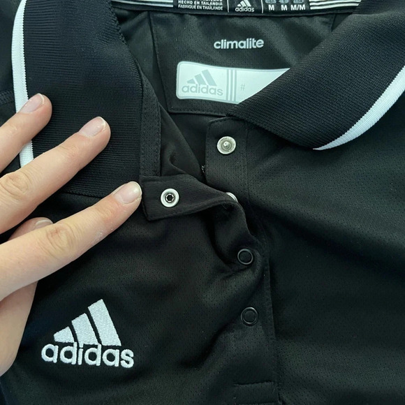 Adidas/💰2 FOR $10💰 Climalite/ Women’s Golf  tee/ Black and white/ Size US M - Picture 5 of 9